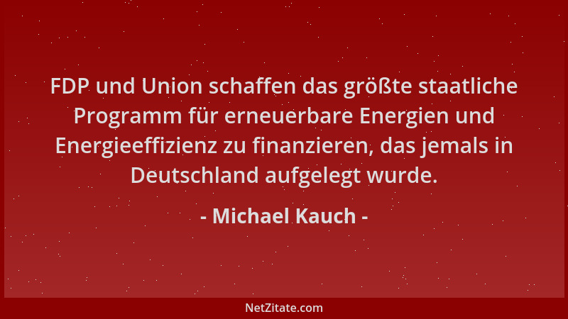 Michael Kauch - FDP und Union schaffen das größte staatliche Programm für erneuerbare Energien und Energieeffizienz zu fina...