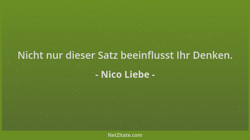 Nico Liebe - Nicht nur dieser Satz beeinflusst Ihr Denken....