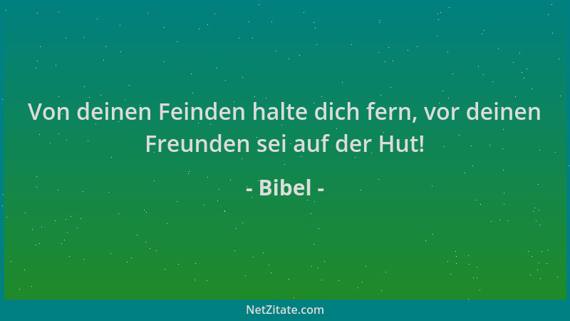 Bibel - Von deinen Feinden halte dich fern, vor deinen Freunden sei auf der Hut!...