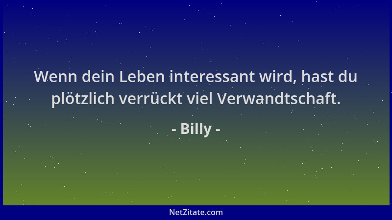 Billy - Wenn dein Leben interessant wird, hast du plötzlich verrückt viel Verwandtschaft....