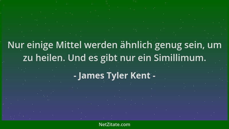 James Tyler Kent - Nur einige Mittel werden ähnlich genug sein, um zu heilen. Und es gibt nur ein Simillimum....
