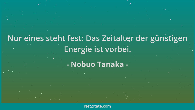 Nobuo Tanaka - Nur eines steht fest: Das Zeitalter der günstigen Energie ist vorbei....
