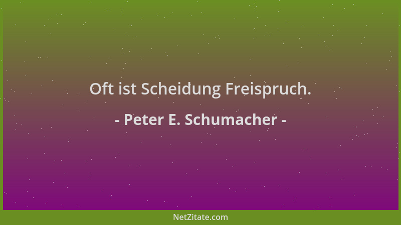 Peter E. Schumacher - Oft ist Scheidung Freispruch....