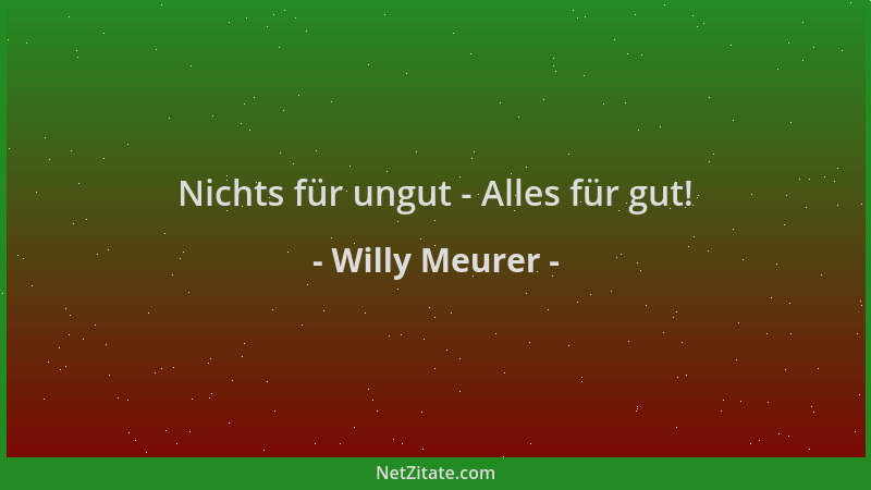 Willy Meurer - Nichts für ungut - Alles für gut!...