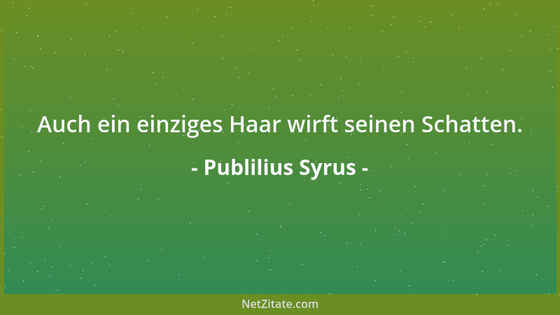 Publilius Syrus - Auch ein einziges Haar wirft seinen Schatten....