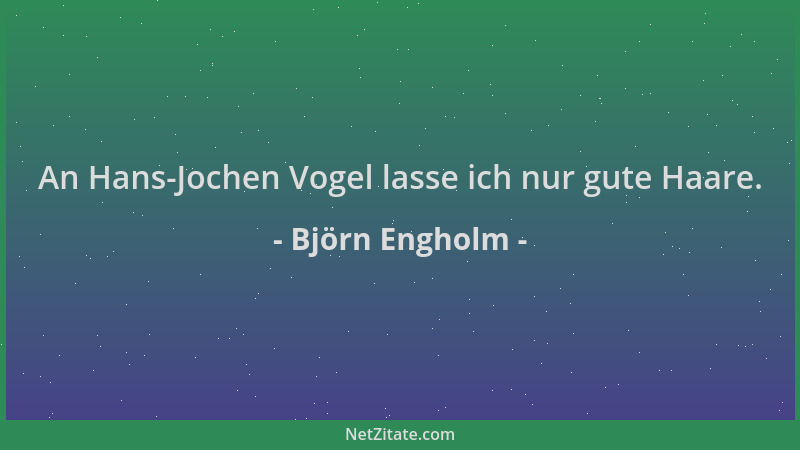 Björn Engholm - An Hans-Jochen Vogel lasse ich nur gute Haare....