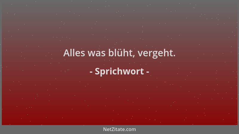 Sprichwort - Alles was blüht, vergeht....