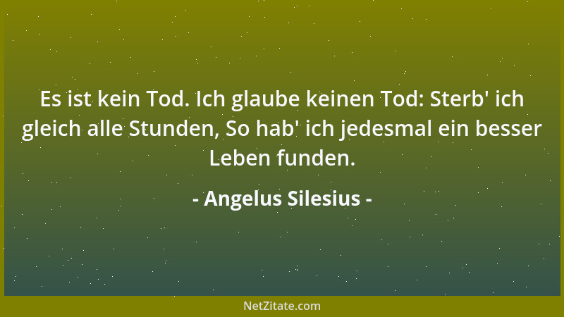 Angelus Silesius - Mensch, alles außer dir; das gibt dir keinen Wert. Das Kleid macht nicht den Mann, der Sattel macht kein...