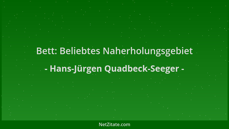 Hans-Jürgen Quadbeck-Seeger - Bett: Beliebtes Naherholungsgebiet...