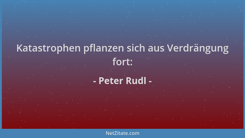 Peter Rudl - Katastrophen pflanzen sich aus Verdrängung fort:...