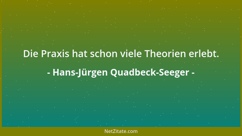 Hans-Jürgen Quadbeck-Seeger - Die Praxis hat schon viele Theorien erlebt....