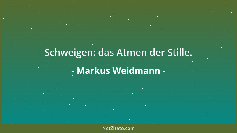 Markus Weidmann - Das Leben ist ein ewiger Kampf gegen Staub und Dreck. Und all jene, die Staub und Dreck sehen....