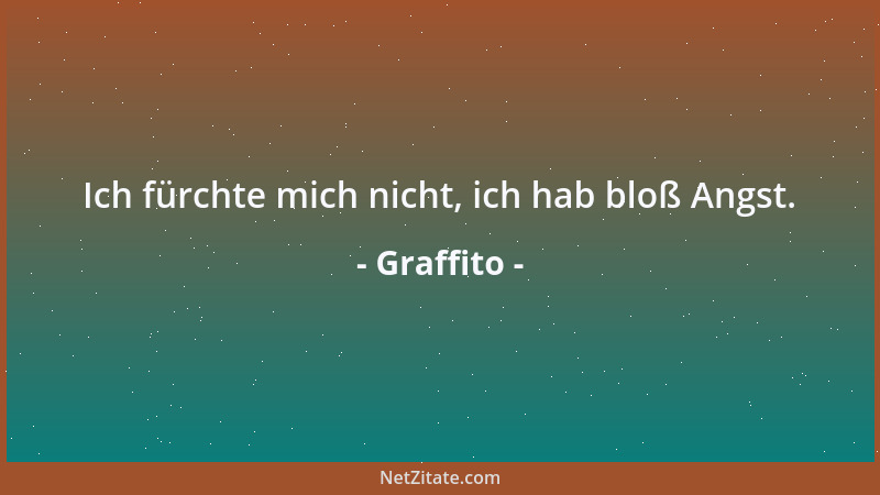Graffito - Ich fürchte mich nicht, ich hab bloß Angst....