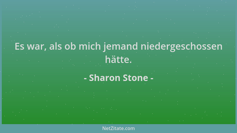 Sharon Stone - Es war, als ob mich jemand niedergeschossen hätte....