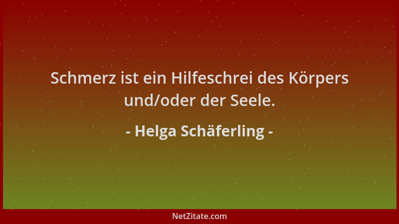Helga Schäferling - Schmerz ist ein Hilfeschrei des Körpers und/oder der Seele....