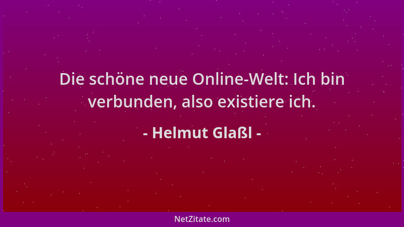 Helmut Glaßl - Die schöne neue Online-Welt: Ich bin verbunden, also existiere ich....