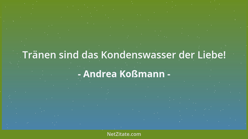Andrea Koßmann - Tränen sind das Kondenswasser der Liebe!...
