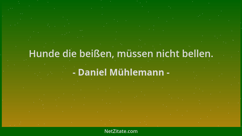Daniel Mühlemann - Hunde die beißen, müssen nicht bellen....