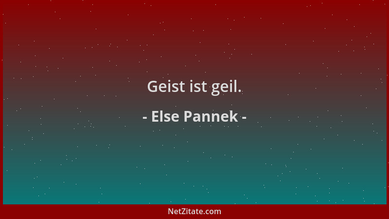 Else Pannek - Geist ist geil....