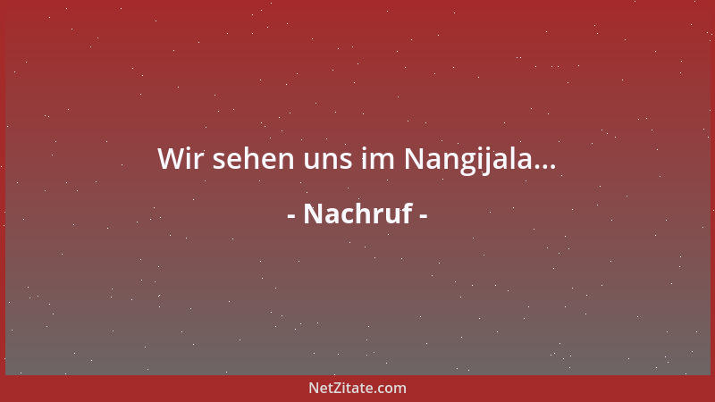 Nachruf - Wir sehen uns im Nangijala......