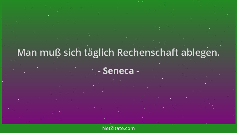 Seneca - Man muß sich täglich Rechenschaft ablegen....