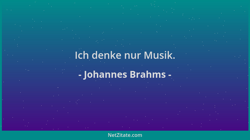 Johannes Brahms - Ich denke nur Musik....