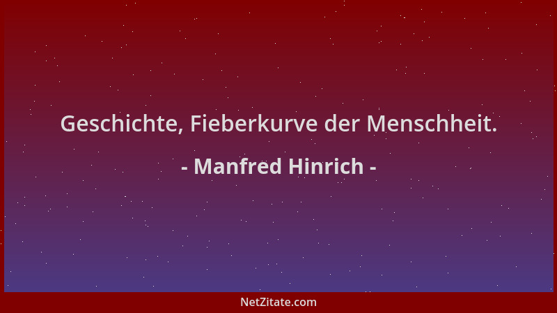 Manfred Hinrich - Geschichte, Fieberkurve der Menschheit....