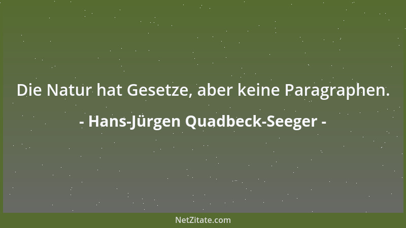 Hans-Jürgen Quadbeck-Seeger - Die Natur hat Gesetze, aber keine Paragraphen....
