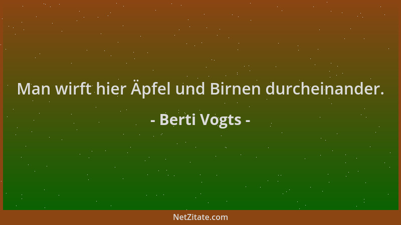 Berti Vogts - Man wirft hier Äpfel und Birnen durcheinander....