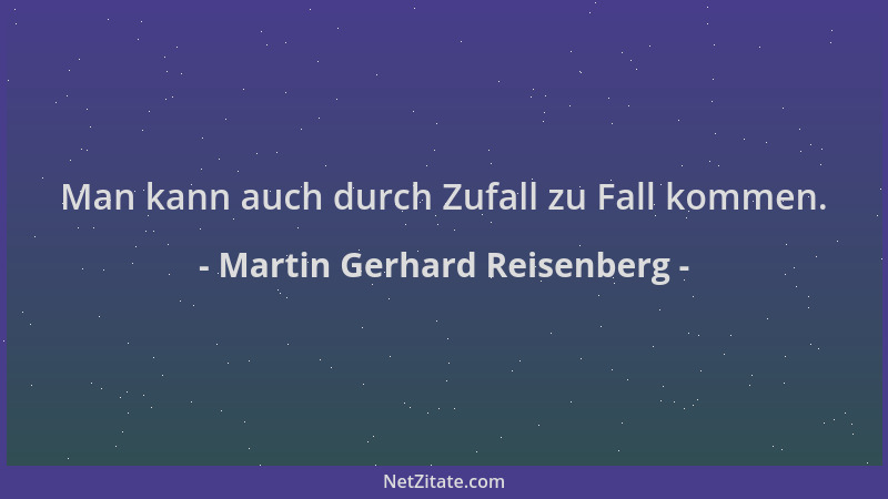 Martin Gerhard Reisenberg - Man kann auch durch Zufall zu Fall kommen....