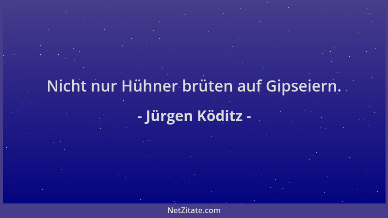 Jürgen Köditz - Nicht nur Hühner brüten auf Gipseiern....