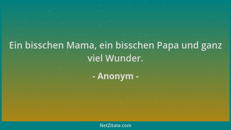 Anonym - Ein bisschen Mama, ein bisschen Papa und ganz viel Wunder....