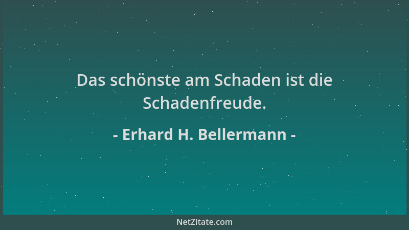 Erhard H. Bellermann - Das schönste am Schaden ist die Schadenfreude....