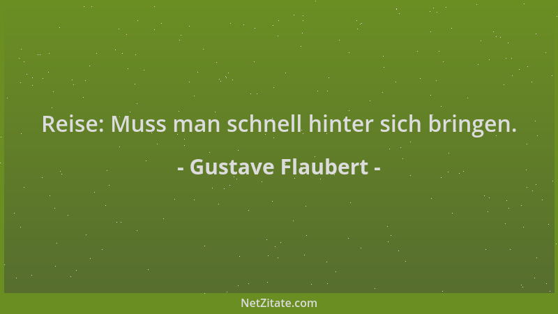 Gustave Flaubert - Reise: Muss man schnell hinter sich bringen....