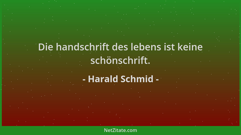 Harald Schmid - Die handschrift des lebens ist keine schönschrift....