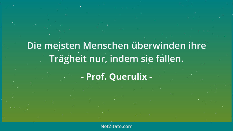 Prof. Querulix - Ein Überschuß an Mitteln führt leicht zum Verlust der Mitte....