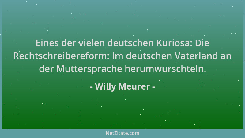 Willy Meurer - Eines der vielen deutschen Kuriosa: Die Rechtschreibereform: Im deutschen Vaterland an der Muttersprache her...