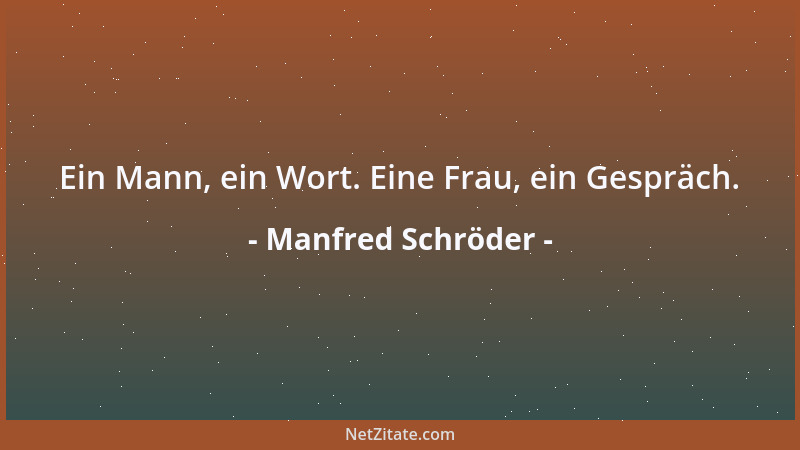 Manfred Schröder - Ein Mann, ein Wort. Eine Frau, ein Gespräch....