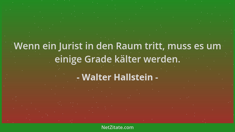 Walter Hallstein - Wenn ein Jurist in den Raum tritt, muss es um einige Grade kälter werden....