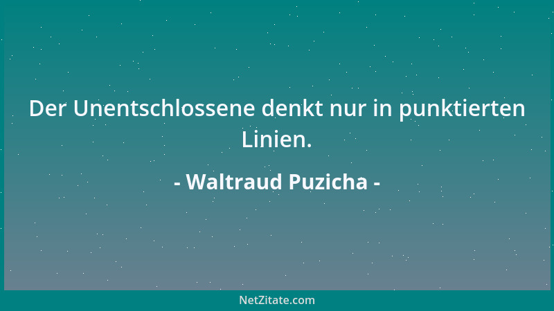 Waltraud Puzicha - Der Unentschlossene denkt nur in punktierten Linien....