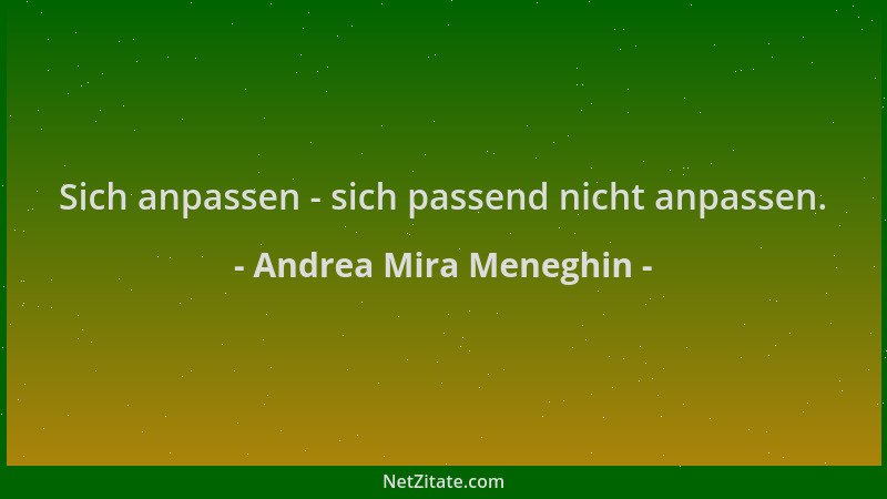 Andrea Mira Meneghin - Sich anpassen - sich passend nicht anpassen....