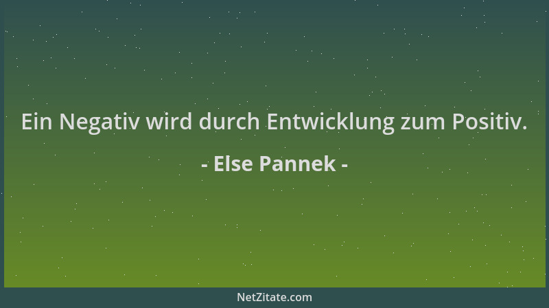 Else Pannek - Ein Negativ wird durch Entwicklung zum Positiv....