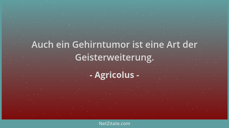 Agricolus - Auch ein Gehirntumor ist eine Art der Geisterweiterung....