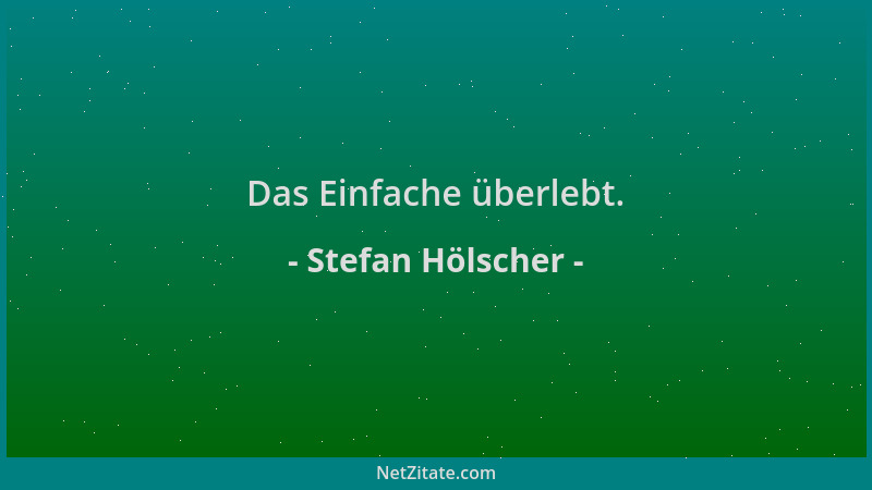 Stefan Hölscher - Das Einfache überlebt....