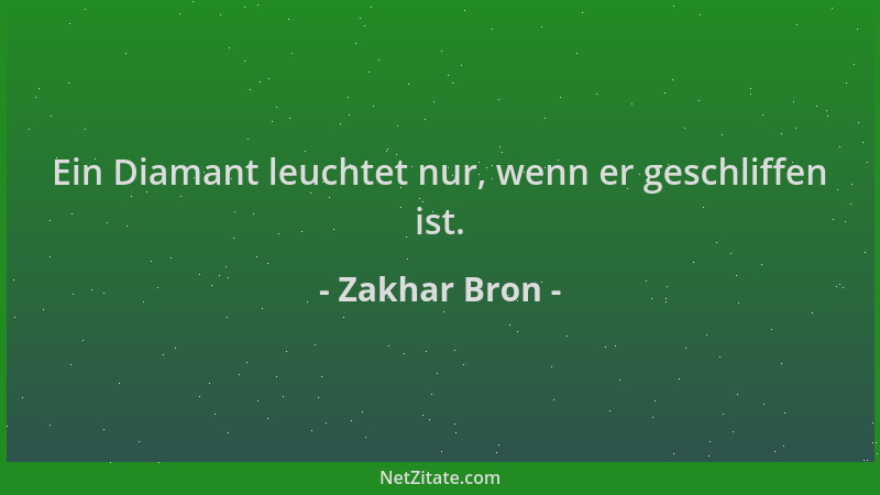 Zakhar Bron - Ein Diamant leuchtet nur, wenn er geschliffen ist....