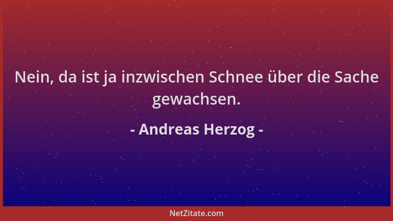Andreas Herzog - Nein, da ist ja inzwischen Schnee über die Sache gewachsen....