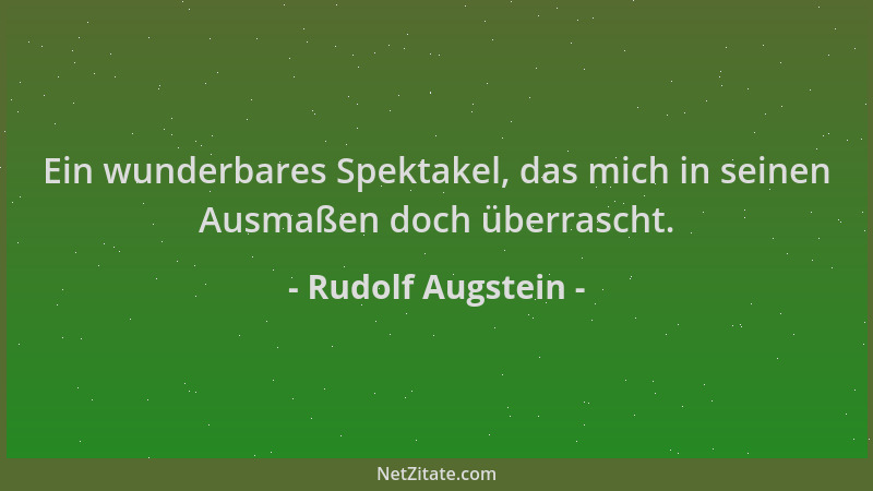 Rudolf Augstein - Ein wunderbares Spektakel, das mich in seinen Ausmaßen doch überrascht....