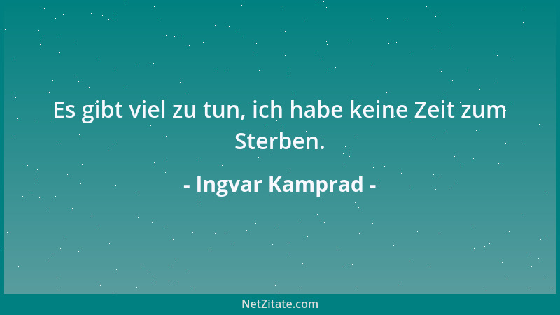 Ingvar Kamprad - Es gibt viel zu tun, ich habe keine Zeit zum Sterben....