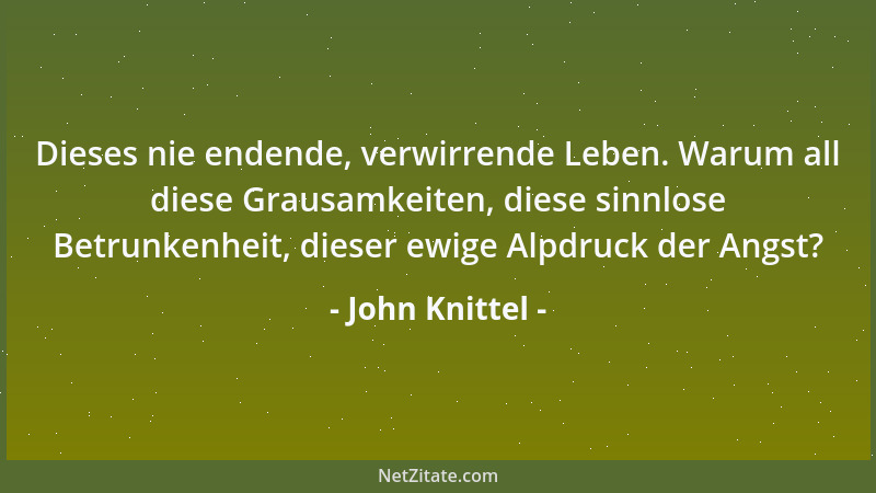 John Knittel - Ein Mensch, der in Gefahr an das Risiko denkt, hat die Schlacht schon halb verloren....