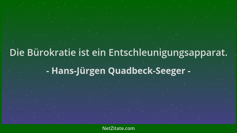 Hans-Jürgen Quadbeck-Seeger - Die Bürokratie ist ein Entschleunigungsapparat....